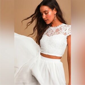 Lulus lace crop top for bridal shower